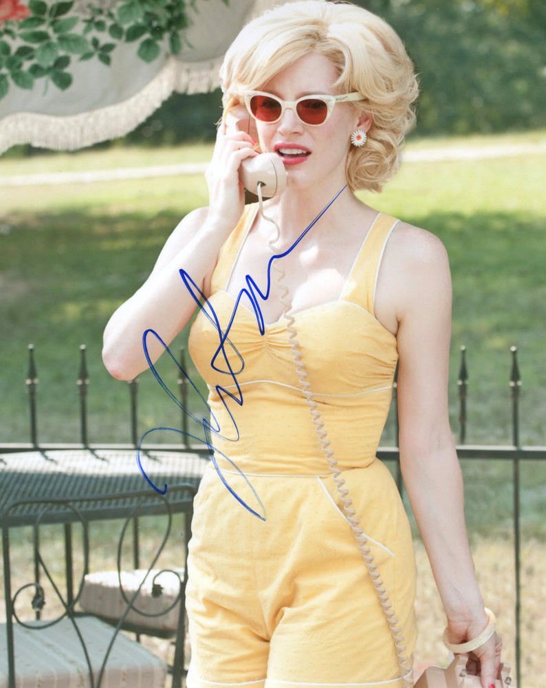 Jessica Chastain Autographed All Yellow Photo UACC RD COA AFTAL