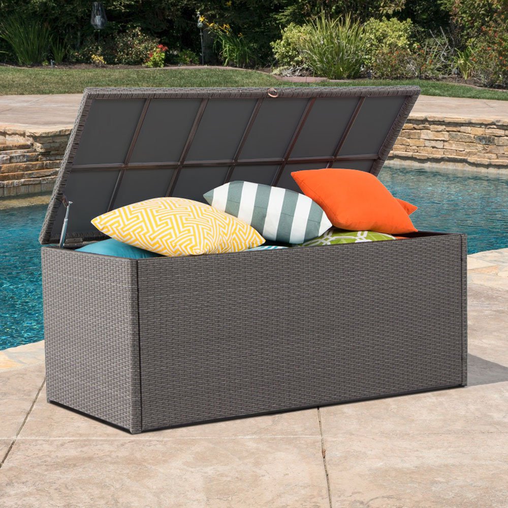 All-Weather Rattan Cushions Storage Deck Box W/ Guaranteed Rust Free ...