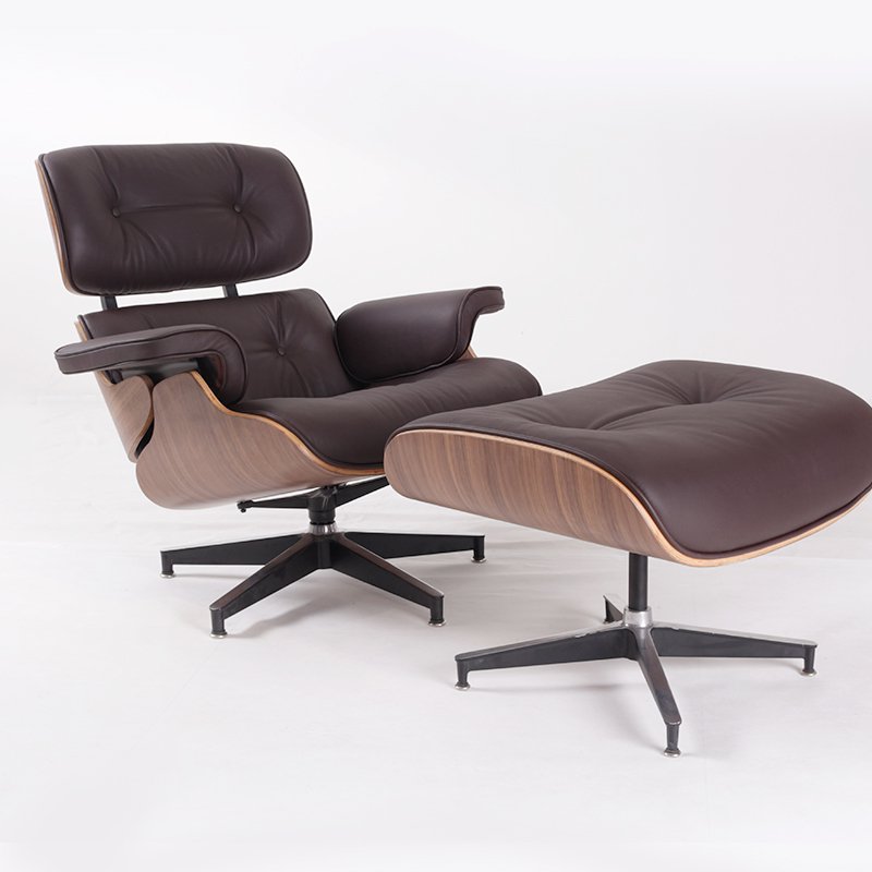 100 Genuine Leather Eames Lounge Chair &Ottoman Living Room Leisure