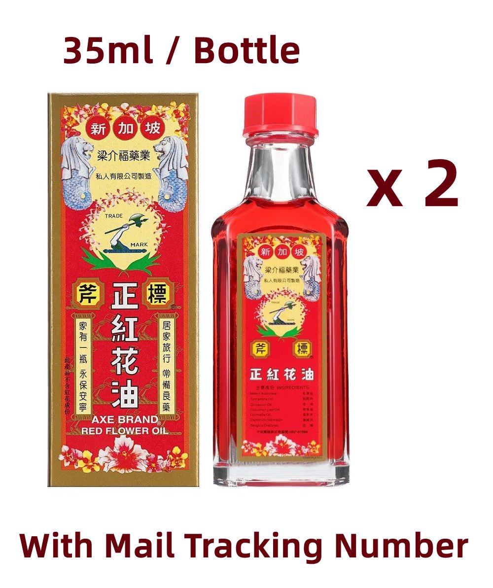 Axe Brand Red Flower Oil 35ml for aches / strains / pain x 2 Bottles