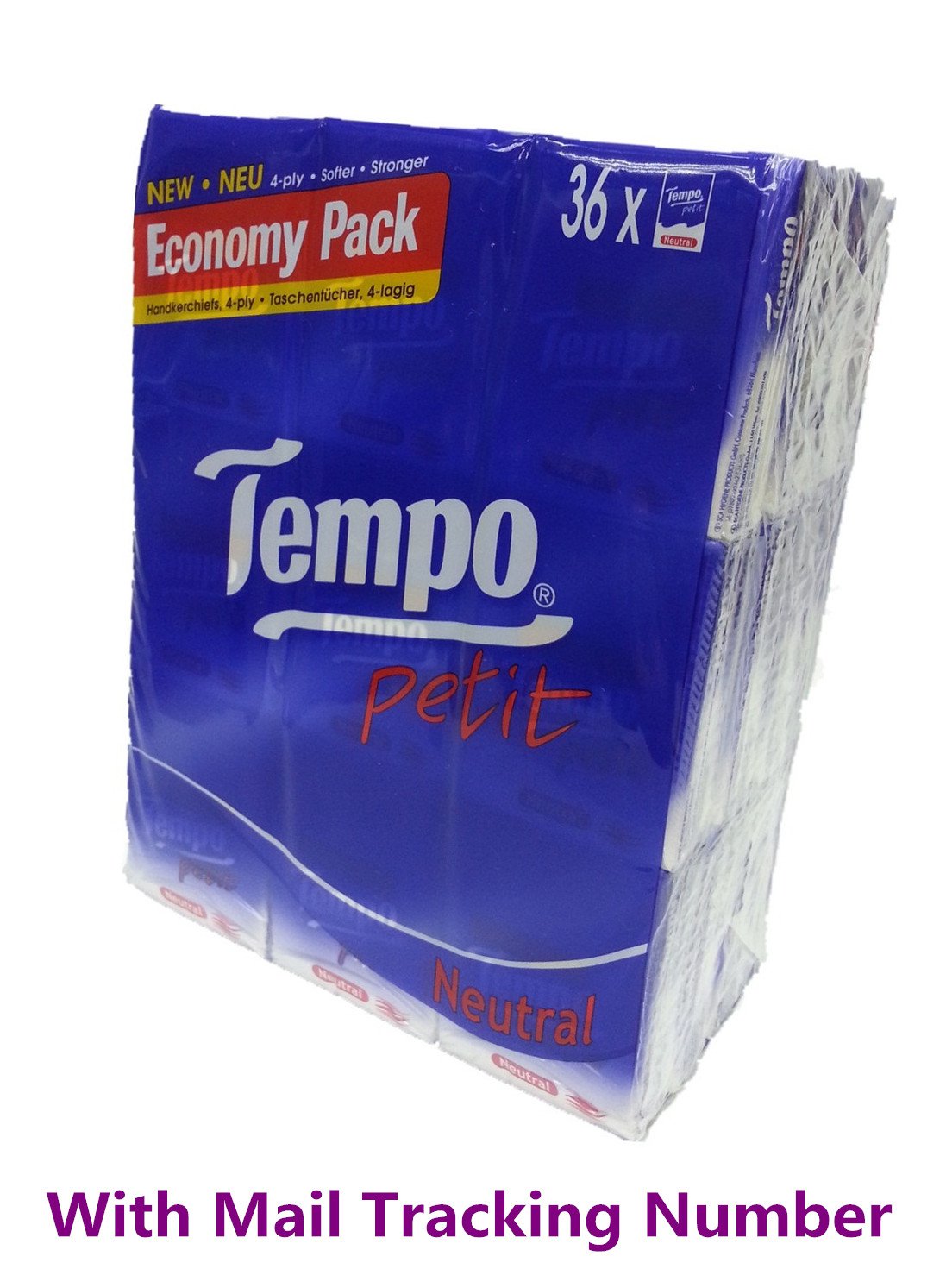Tempo Petit Pocket Tissues ( 36pcs / pack ) handkerchiefs ( Neutral ) x 1 Pack