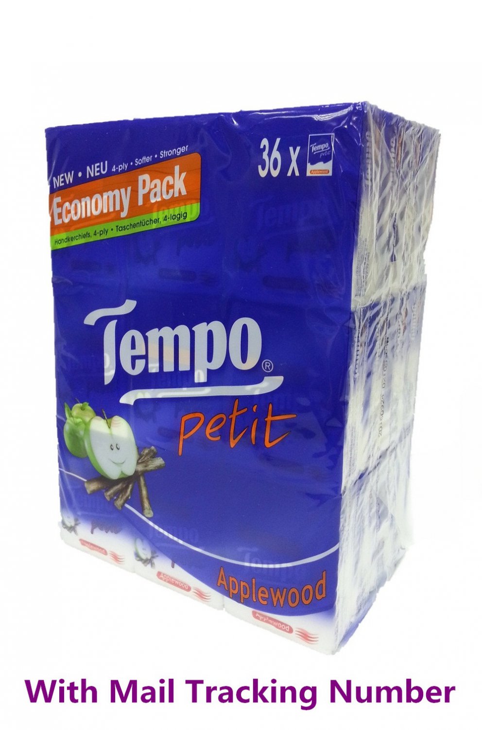 Tempo Petit Pocket Tissues ( 36pcs / pack ) handkerchiefs (Apple Wood) x 1 Pack