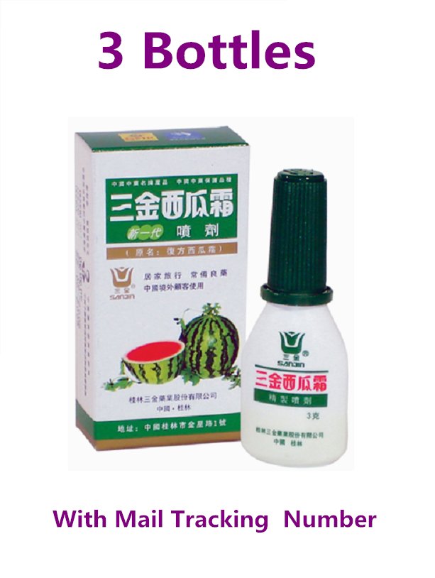 Sanjin Watermelon Frost Spray Breath Freshener Sore Throat Inflammation 3g x 3 Boxes