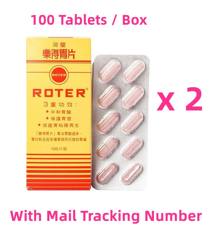 Roter Antacid 100 Tablets for stomach pain, indigestion and heartburn x 2 Boxes
