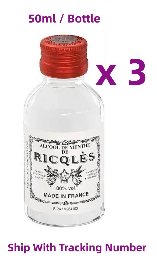 France Ricqles Peppermint Cure Medicated Oil 50ml for Indigestion Insect Bite x 3