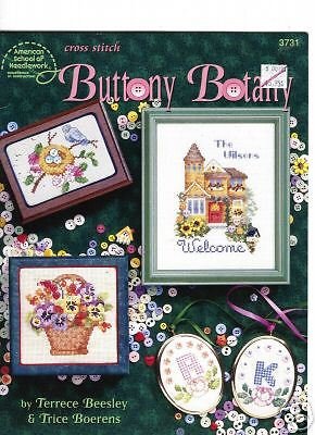BUTTONY BOTANY ** CROSS STITCH  AND BUTTONS