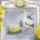 LILY POND BIRTH ANNOUNCEMENT TO CROSS STITCH