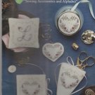 sewing accessories & alphabet (victorian floral heart) ** cross stitch booklet