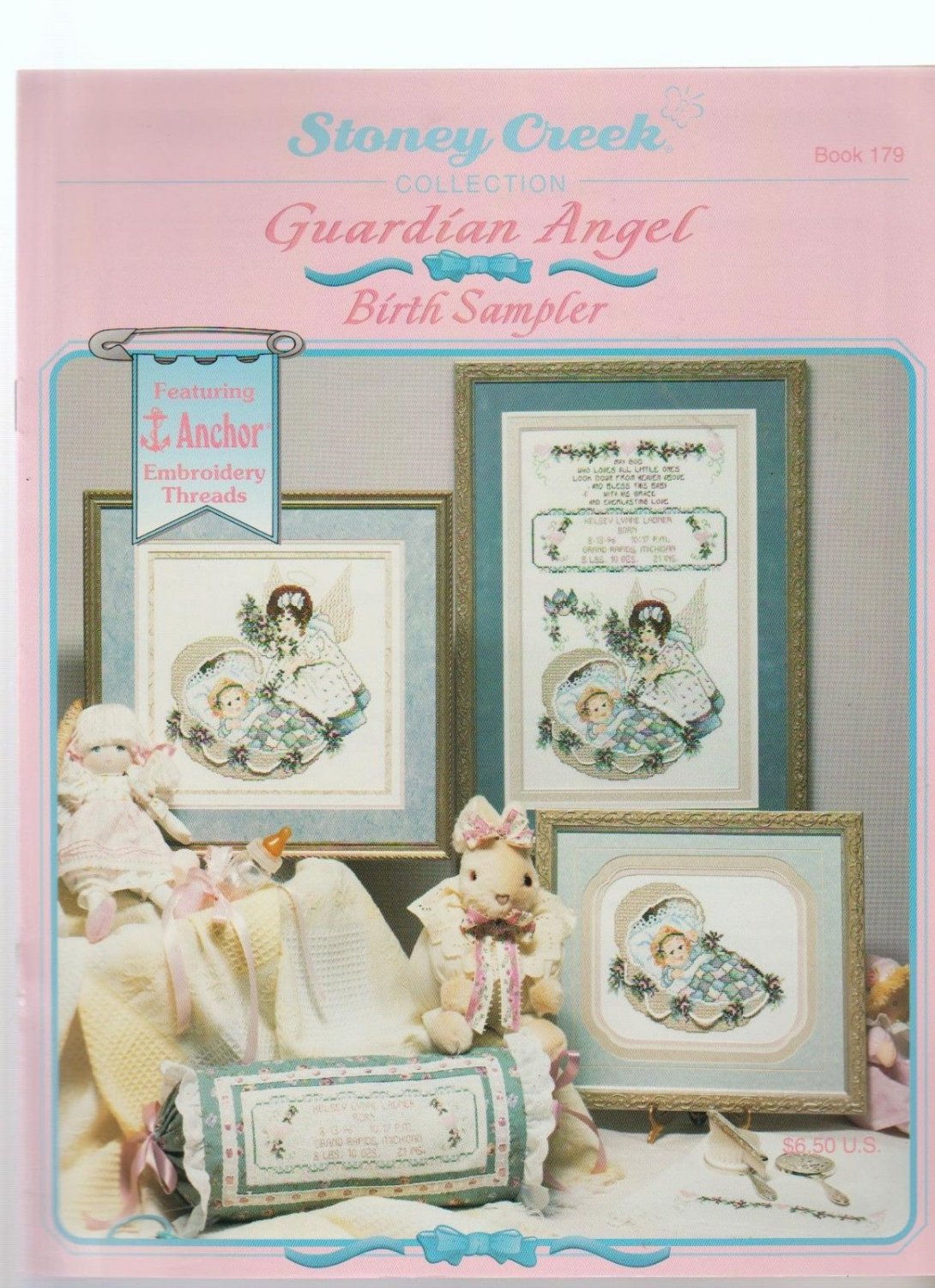 GUARDIAN ANGEL BIRTH SAMPLER ** cross stitch