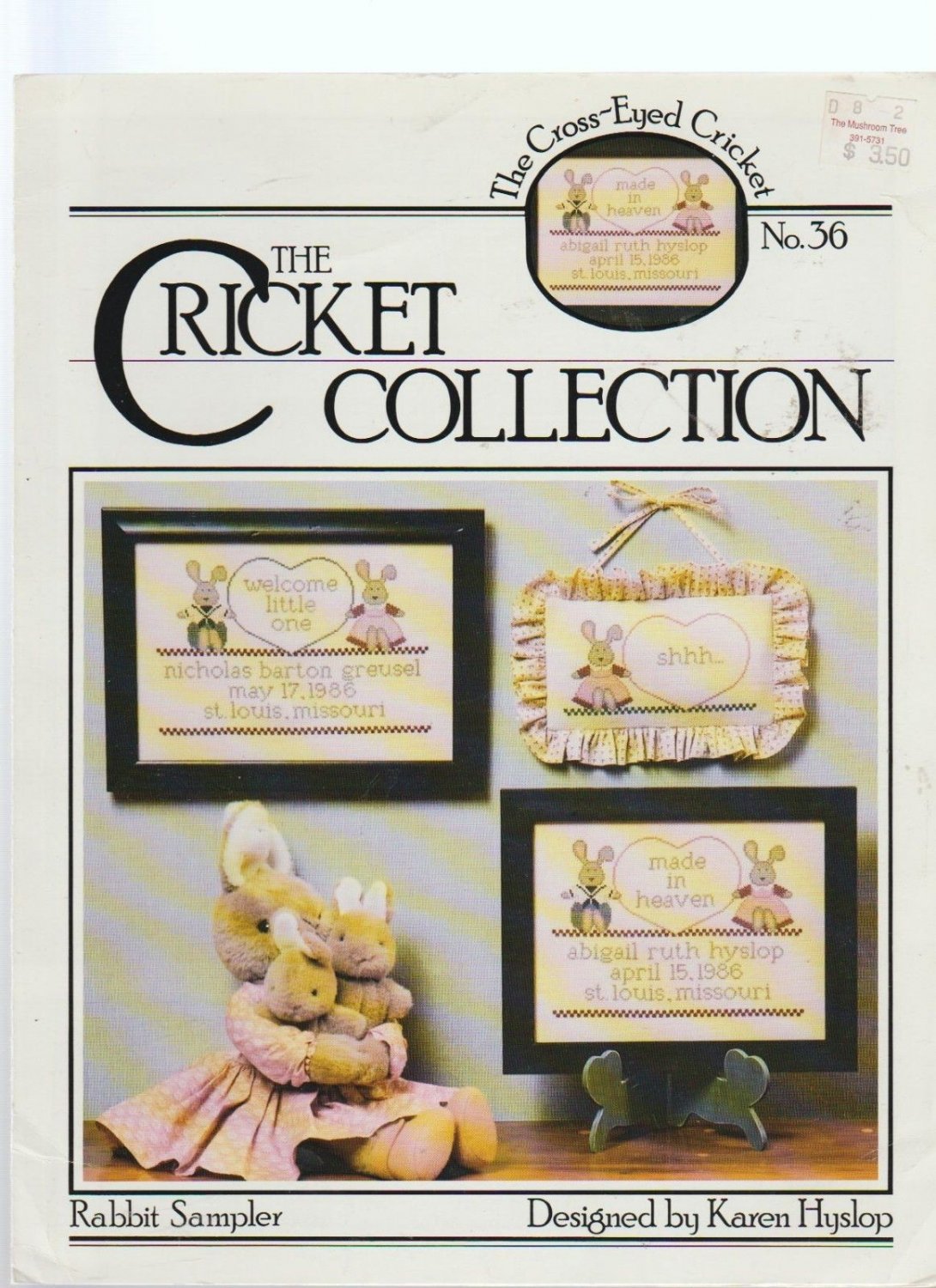 RABBIT SAMPLER (cricket collection) ** cross stitch booklet