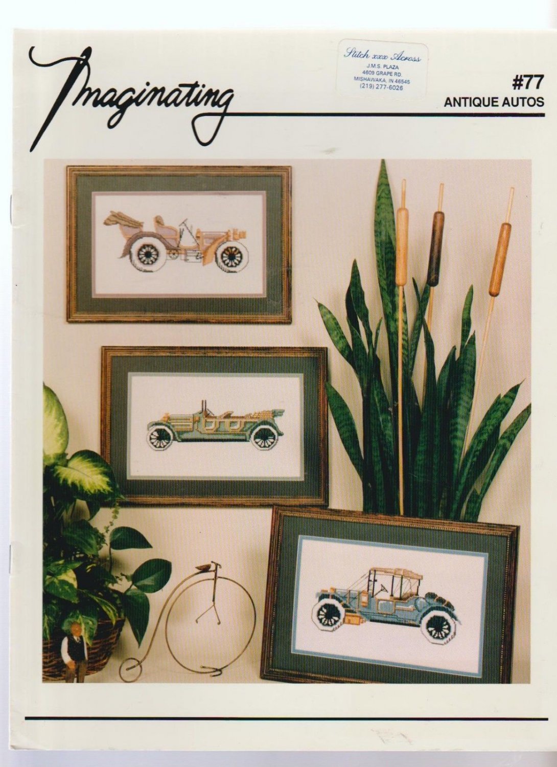 ANTIQUE AUTOS ** cross stitch leaflet