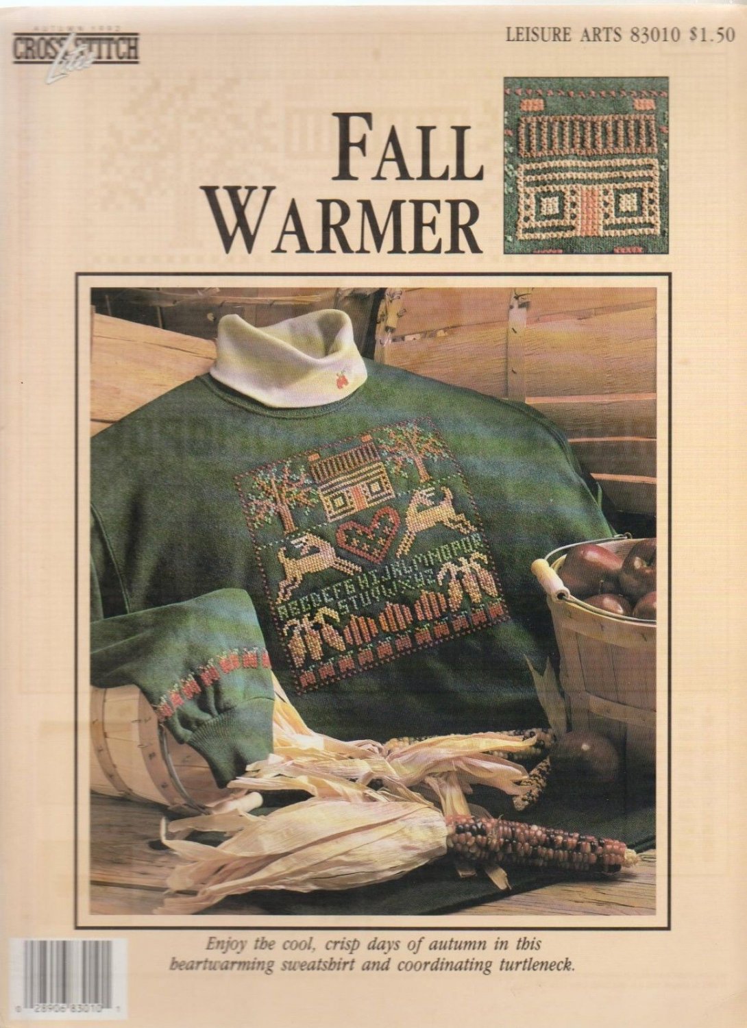 FALL WARMER (waste canvas) ** cross stitch