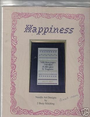 HAPPINESS SAMPLER  IN CROSS STITCH