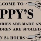 WELCOME TO POPPYS METAL NOVELTY LICENSE PLATE