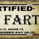 CERTIFIED OLD FART METAL NOVELTY LICENSE PLATE