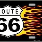 ROUTE 66 FLAMES NOVELTY METAL LICENSE PLATE ROUTE 66 FLAMES NOVELTY METAL LICENSE PLATE