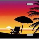 SUNSET BEACH METAL NOVELTY LICENSE PLATE