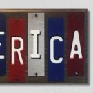 AMERICA FUN STRIPS METAL NOVELTY WOOD SIGN AMERICA FUN STRIPS METAL NOVELTY WOOD SIGN