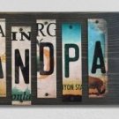 GRANDPA LICENSE METAL PLATE STRIP WOOD SIGN GRANDPA LICENSE METAL PLATE STRIP WOOD SIGN