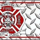 FIRE FIGHTER RESCUE NOVELTY METAL LICENSE PLATE FIRE FIGHTER RESCUE NOVELTY METAL LICENSE PLATE