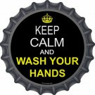 Keep Calm Wash Your Hands Novelty Metal Bottle Cap 12 Inch Sign Keep Calm Wash Your Hands Novelty Metal Bottle Cap 12 Inch Sign