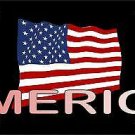 American Flag Black Metal Novelty License Plate Tag
