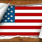 American Flag Scroll Novelty Metal License Plate Tag