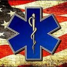 EMT Logo With USA Flag Novelty Metal License Plate Tag EMT Logo With USA Flag Novelty Metal License Plate Tag