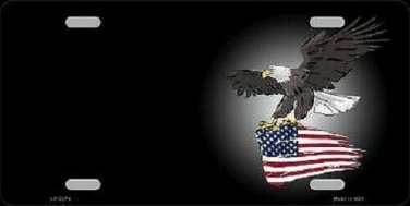 Eagle Flag Offset Metal Novelty License Plate Customize Add Text, words, quotes