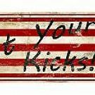 American Flag Get Your Kicks Novelty Metal Arrow Sign American Flag Get Your Kicks Novelty Metal Arrow Sign