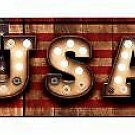 USA Bulb Letters American Flag Novelty Arrow Sign USA Bulb Letters American Flag Novelty Arrow Sign