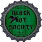 BLACK HAT SOCIETY NOVELTY METAL BOTTLE CAP 12 INCH SIGN