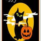 Happy Halloween Black Cat Novelty Metal Large Parking Sign Happy Halloween Black Cat Novelty Metal Large Parking Sign