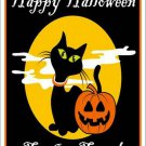 Happy Halloween Black Cat Metal Novelty Parking Sign Happy Halloween Black Cat Metal Novelty Parking Sign