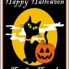 Happy Halloween Black Cat Novelty Mini Metal Parking Sign
