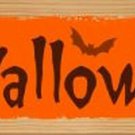 Happy Halloween Novelty Wood Mounted Metal Small Street Sign