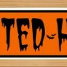 Haunted House Novelty Wood Mounted Small Metal Street Sign Haunted House Novelty Wood Mounted Small Metal Street Sign