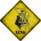 Grim Reaper Xing Novelty Metal Crossing Sign Grim Reaper Xing Novelty Metal Crossing Sign