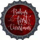 Babys First Christmas Novelty Metal Bottle Cap 12 Inch Sign Babys First Christmas Novelty Metal Bottle Cap 12 Inch Sign