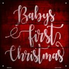 Babys First Christmas Novelty Mini Metal Square Sign Babys First Christmas Novelty Mini Metal Square Sign