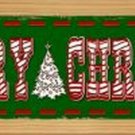 Christmas Novelty Wood Mounted Metal Small Street Sign Christmas Novelty Wood Mounted Metal Small Street Sign