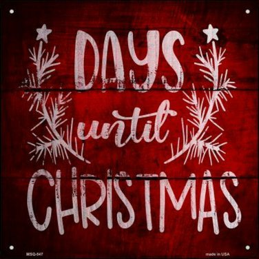 Days Until Christmas Novelty Mini Metal Square Sign