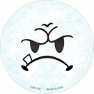 Mean Face Snowflake Novelty Metal Mini Circle Magnet
