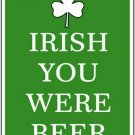 Irish You Were Beer Novelty Mini Metal Parking Sign