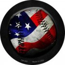 MADE IN U.S.A. American Baseball Novelty Metal Mini Circle Magnet