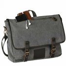 16 ounce charcoal gray washed canvas Messenger laptop and document travel bag 16 ounce charcoal gray washed canvas Messenger laptop and document travel bag