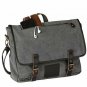 16 ounce charcoal gray washed canvas Messenger laptop and document travel bag