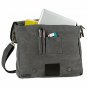 16 ounce charcoal gray washed canvas Messenger laptop and document travel bag
