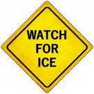 WATCH FOR ICE NOVELTY MINI METAL CROSSING SIGN WATCH FOR ICE NOVELTY MINI METAL CROSSING SIGN
