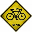Bicycle Xing Novelty Mini Metal Crossing Sign